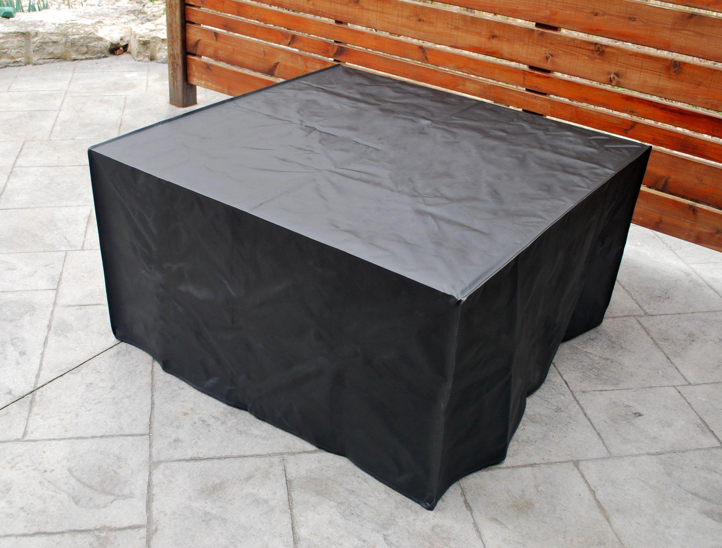 Eden Square Aluminum Fire Table 42" x 42" - Black Finish