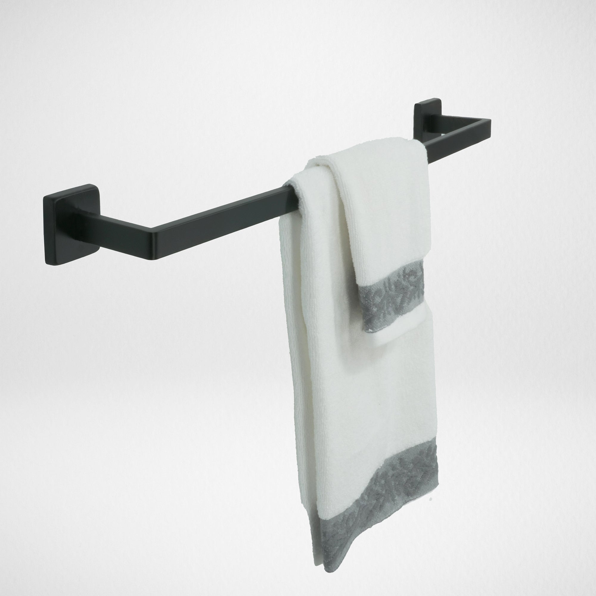 25" Square Single Towel Bar Matte Black
